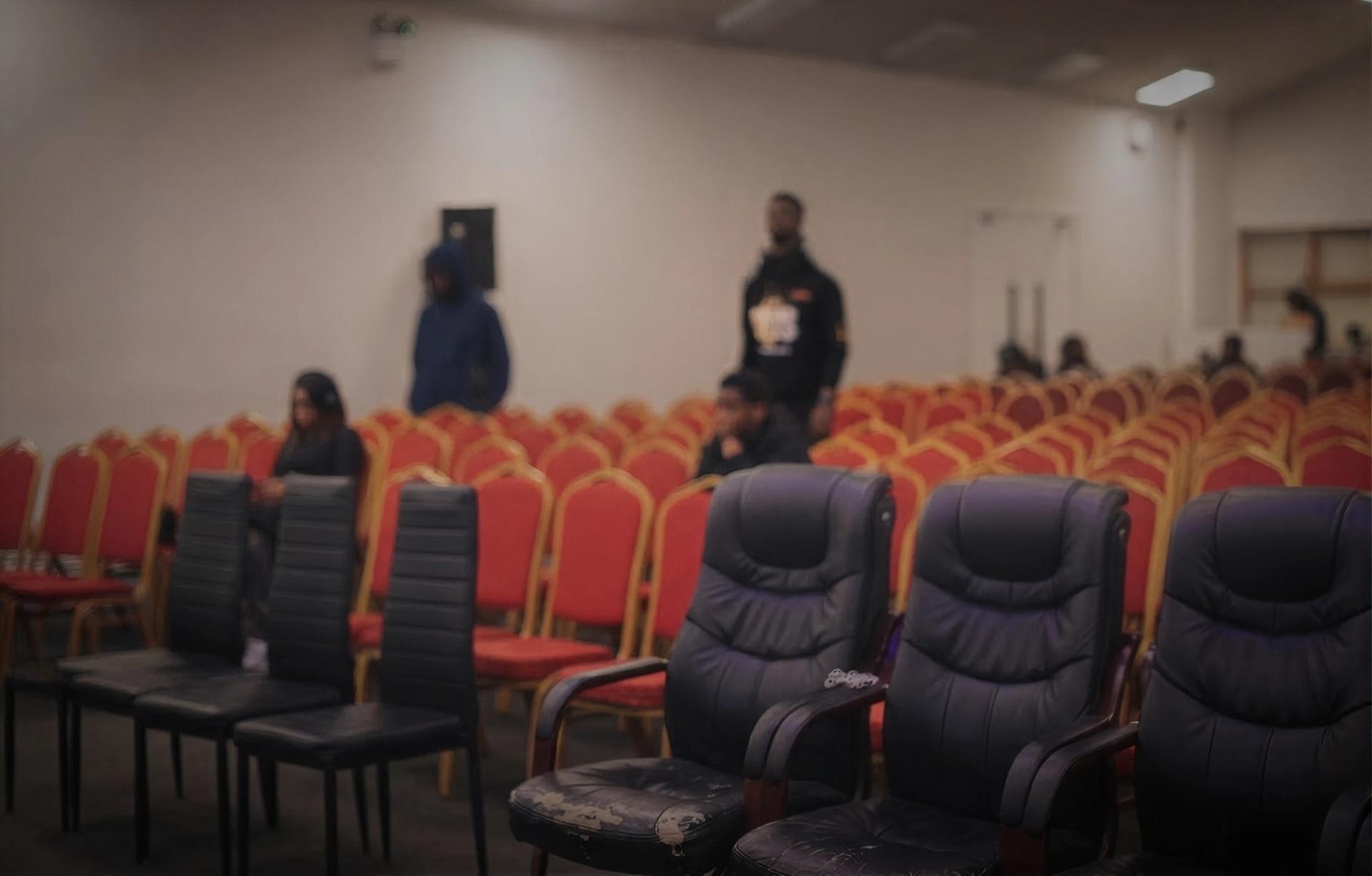 Empty auditorium seating set up for Praisetival